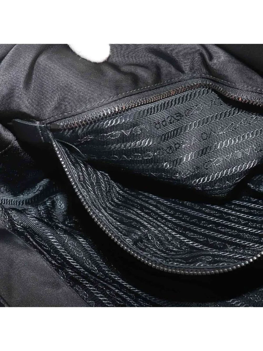 Prada Messenger Shoulder Bag Nylon Saffiano Leather Nero Black
